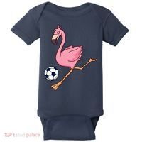 Cartoon Flamingo Playing Soccer Baby Bodysuit thumb 0