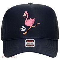 Cartoon Flamingo Playing Soccer Hat thumb 0