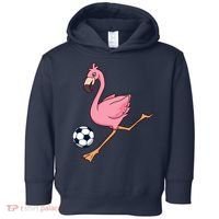 Cartoon Flamingo Playing Soccer Toddler Hoodie thumb 0