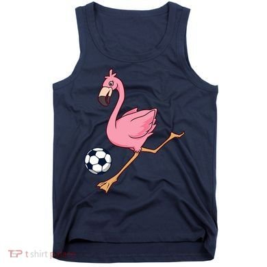 Cartoon Flamingo Playing Soccer Tank Top