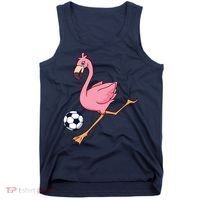 Cartoon Flamingo Playing Soccer Tank Top thumb 0