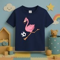 Cartoon Flamingo Playing Soccer Toddler T-Shirt thumb 3