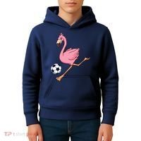 Cartoon Flamingo Playing Soccer Kids Hoodie thumb 4