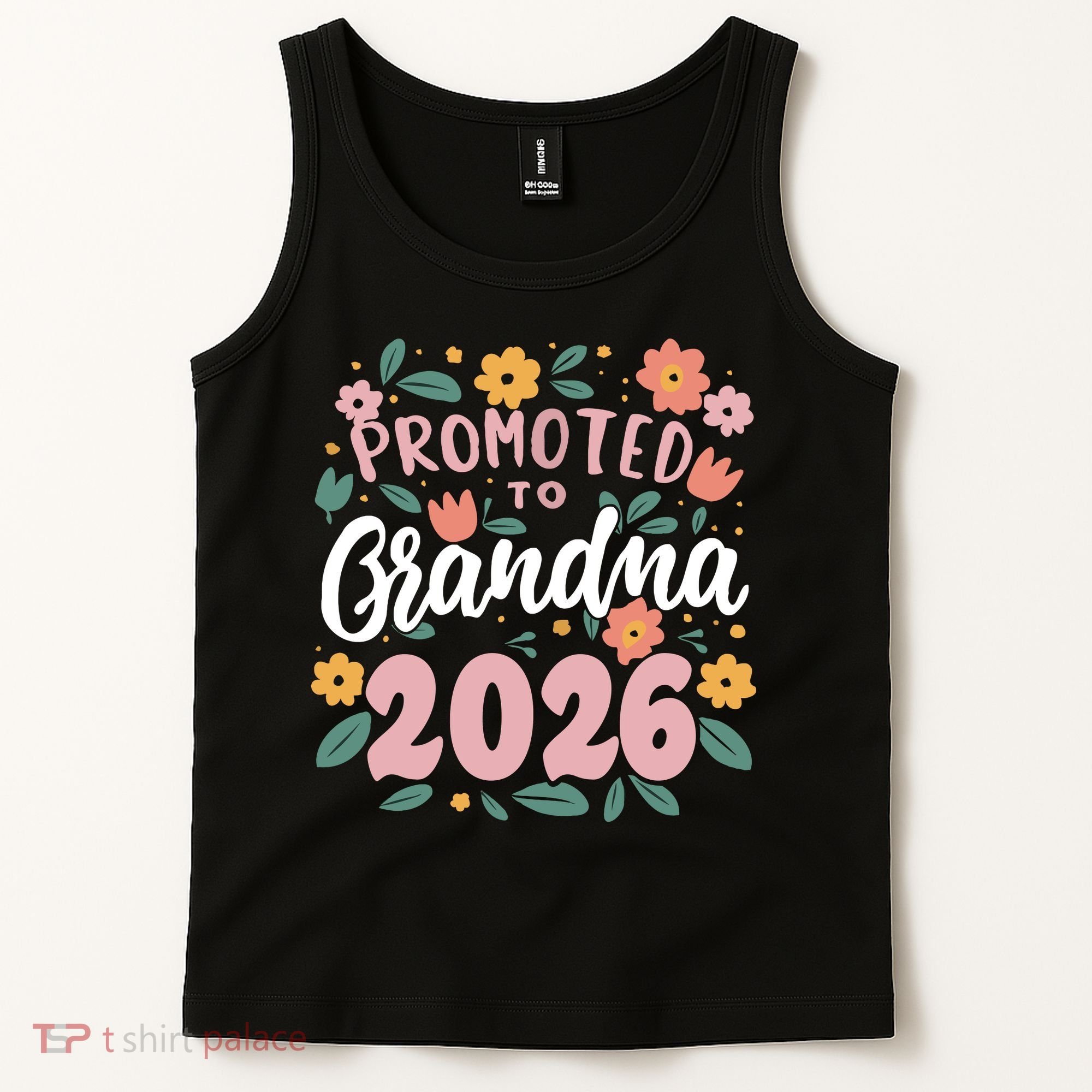 Cute Floral Promoted To Grandma 2026 Tank Top