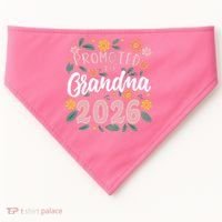 Cute Floral Promoted To Grandma 2026 USA-Made Doggie Bandana thumb 0
