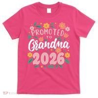 Cute Floral Promoted To Grandma 2026 T-Shirt thumb 0