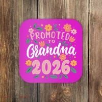 Cute Floral Promoted To Grandma 2026 Coaster thumb 0