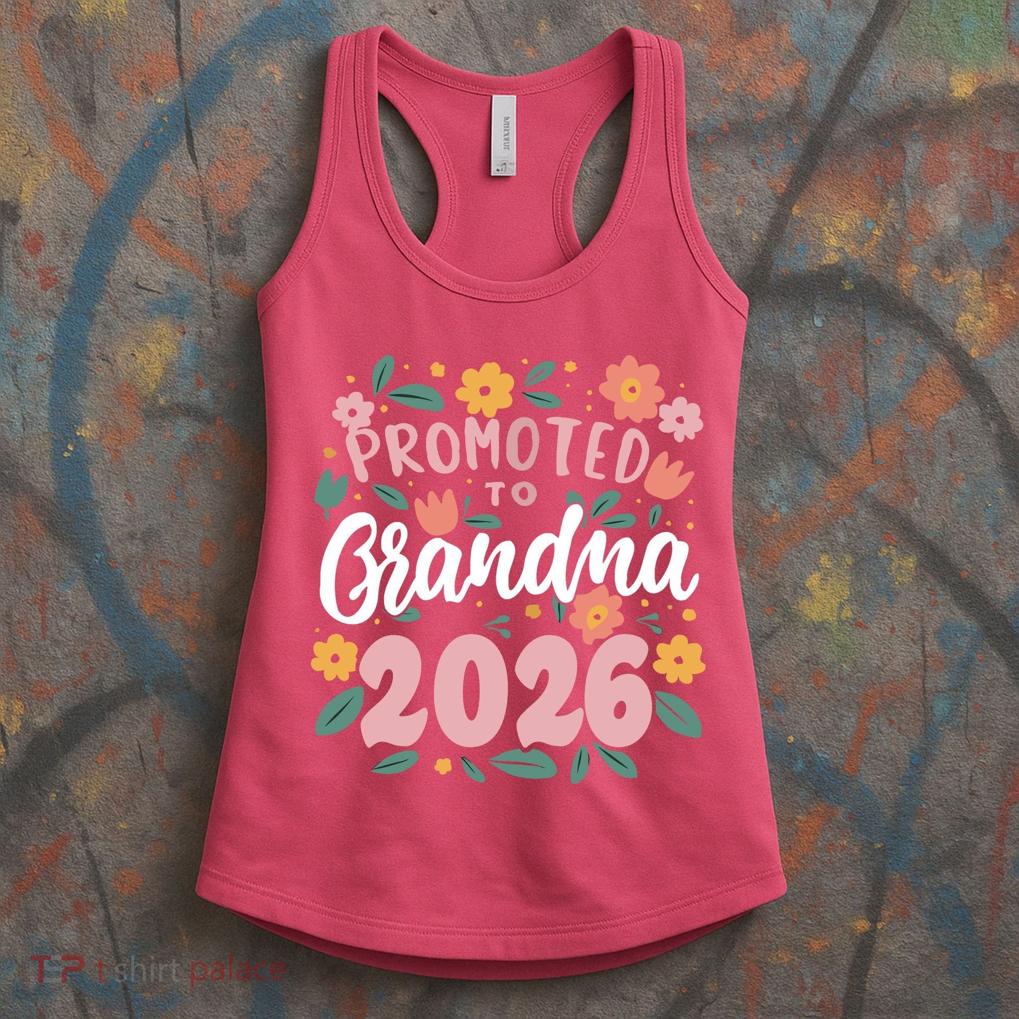 Cute Floral Promoted To Grandma 2026 Women's Tank Top