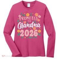 Cute Floral Promoted To Grandma 2026 Women's Long Sleeve Shirt thumb 0