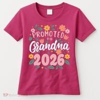 Cute Floral Promoted To Grandma 2026 Women's T-Shirt thumb 0