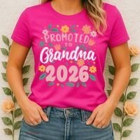 Cute Floral Promoted To Grandma 2026 Women's T-Shirt thumb 2