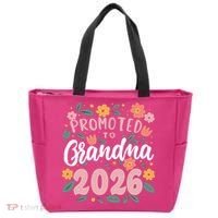 Cute Floral Promoted To Grandma 2026 Tote Bag thumb 0
