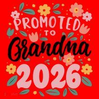 Cute Floral Promoted To Grandma 2026 Santa Hat thumb 1