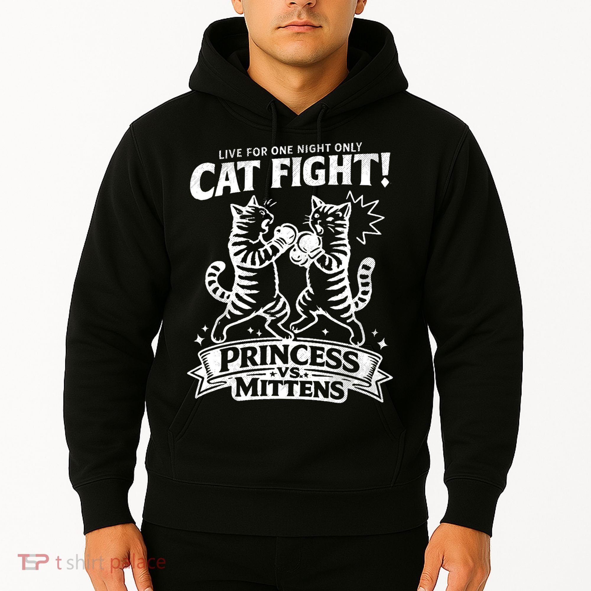 Cat Fight Princess Vs Mittens Hoodie