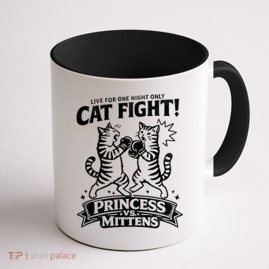 Cat Fight Princess Vs Mittens Coffee Mug back