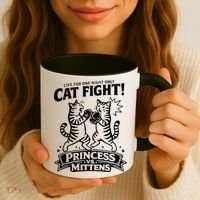 Cat Fight Princess Vs Mittens Coffee Mug thumb 3