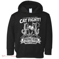 Cat Fight Princess Vs Mittens Toddler Hoodie thumb 0