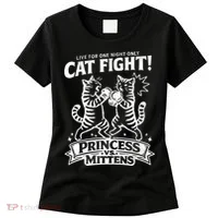 Cat Fight Princess Vs Mittens Women's T-Shirt thumb 0