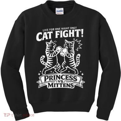 Cat Fight Princess Vs Mittens Kids Sweatshirt