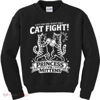 Cat Fight Princess Vs Mittens Kids Sweatshirt thumb 0