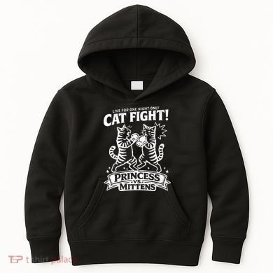Cat Fight Princess Vs Mittens Kids Hoodie