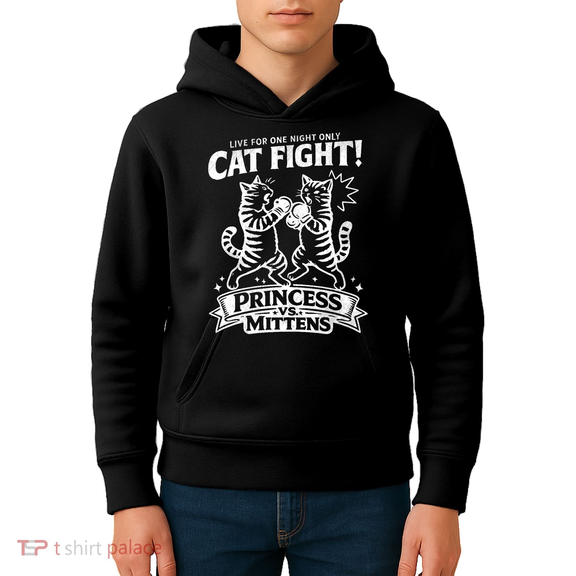 Cat Fight Princess Vs Mittens Kids Hoodie