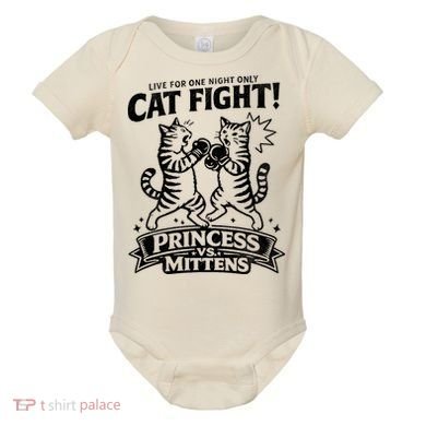 Cat Fight Princess Vs Mittens Baby Bodysuit
