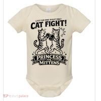Cat Fight Princess Vs Mittens Baby Bodysuit thumb 0