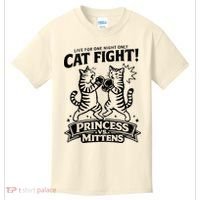 Cat Fight Princess Vs Mittens Kids T-Shirt thumb 0