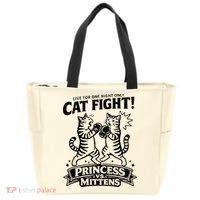 Cat Fight Princess Vs Mittens Tote Bag thumb 0