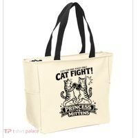 Cat Fight Princess Vs Mittens Tote Bag thumb 2