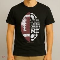 Christian Football Philippians 413 Religious Verse Faith T-Shirt thumb 3