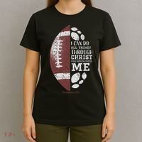 Christian Football Philippians 413 Religious Verse Faith T-Shirt thumb 4
