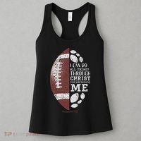 Christian Football Philippians 413 Religious Verse Faith Women's Tank Top thumb 3