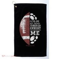 Christian Football Philippians 413 Religious Verse Faith Golf Towel thumb 0