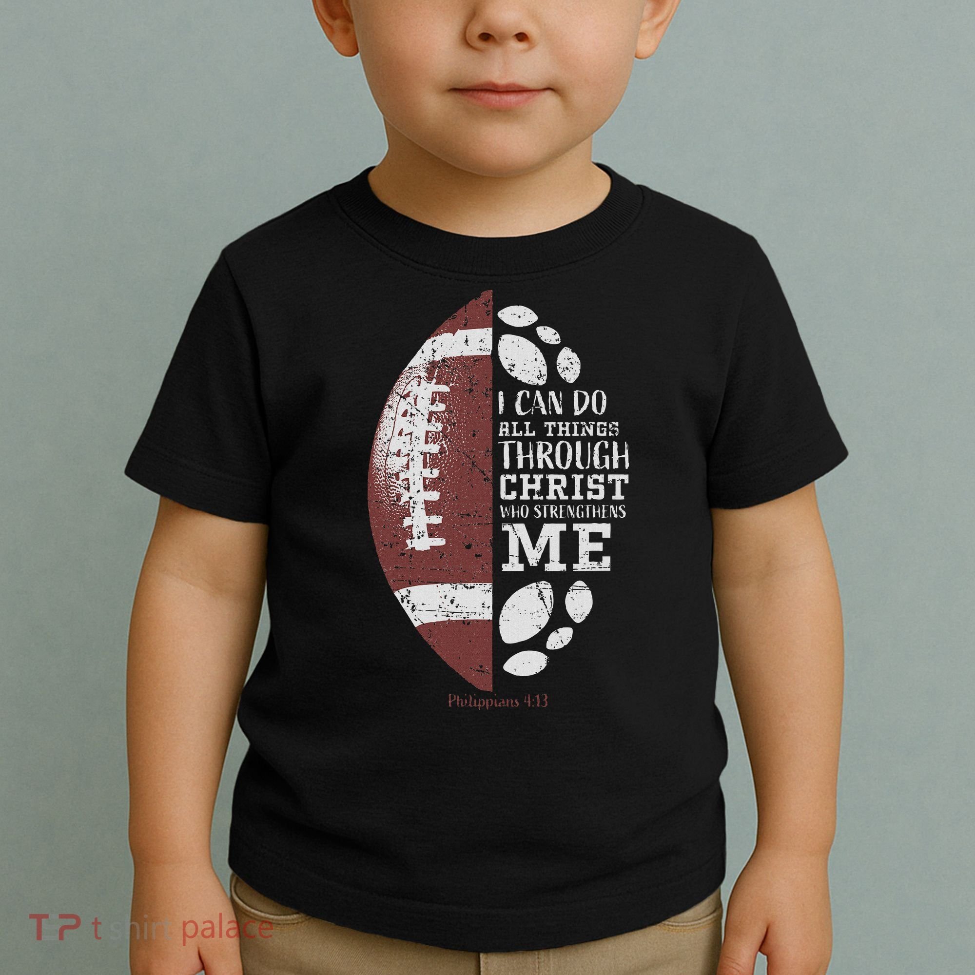 Christian Football Philippians 413 Religious Verse Faith Toddler T-Shirt