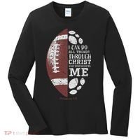 Christian Football Philippians 413 Religious Verse Faith Women's Long Sleeve Shirt thumb 0