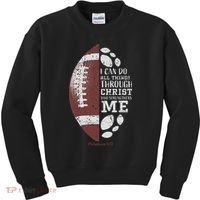 Christian Football Philippians 413 Religious Verse Faith Kids Sweatshirt thumb 0