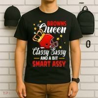 Cleveland Football Queen Classy Sassy And A Bit Smart Assy T-Shirt thumb 6