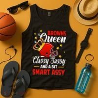 Cleveland Football Queen Classy Sassy And A Bit Smart Assy Tank Top thumb 4