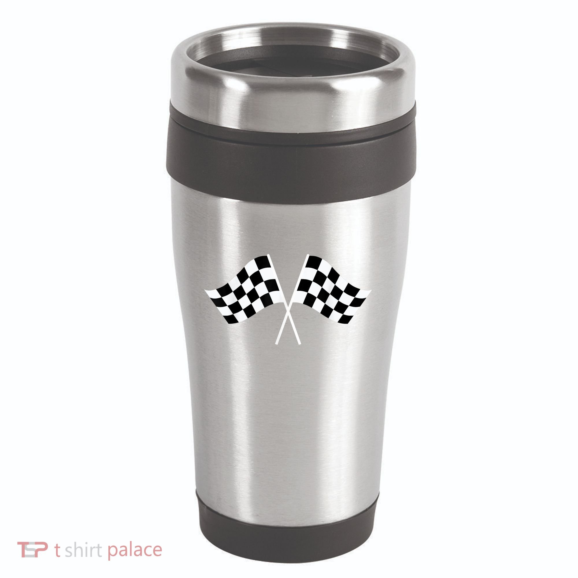 Checkered Flag Racing 16oz Travel Tumbler