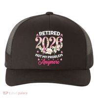 Cute Floral Retired 2026 Not My Problem Anymore Yupoong Adult 5-Panel Trucker Hat thumb 0