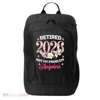 Cute Floral Retired 2026 Not My Problem Anymore City Backpack thumb 0