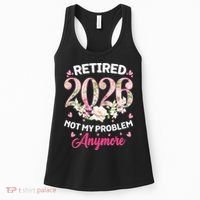 Cute Floral Retired 2026 Not My Problem Anymore Women's Tank Top thumb 0