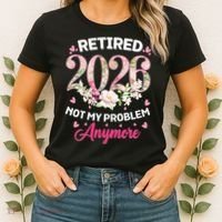 Cute Floral Retired 2026 Not My Problem Anymore Women's T-Shirt thumb 2