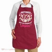 Cute Floral Retired 2026 Not My Problem Anymore Apron thumb 2