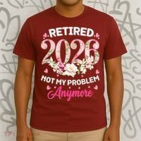Cute Floral Retired 2026 Not My Problem Anymore T-Shirt thumb 3