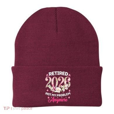 Cute Floral Retired 2026 Not My Problem Anymore Beanie
