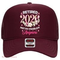 Cute Floral Retired 2026 Not My Problem Anymore Hat thumb 0