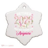 Cute Floral Retired 2026 Not My Problem Anymore Ceramic Ornament thumb 0